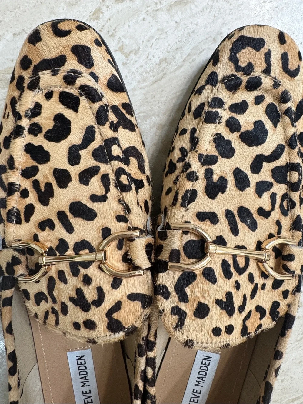 Steve Madden Leopard Print Loafers - Tan and Black